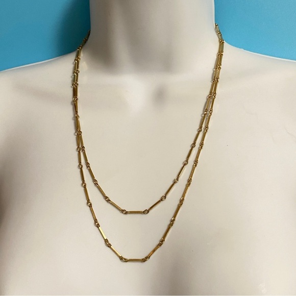 Vintage Gold Tone Double Strand Necklace - Picture 5 of 8